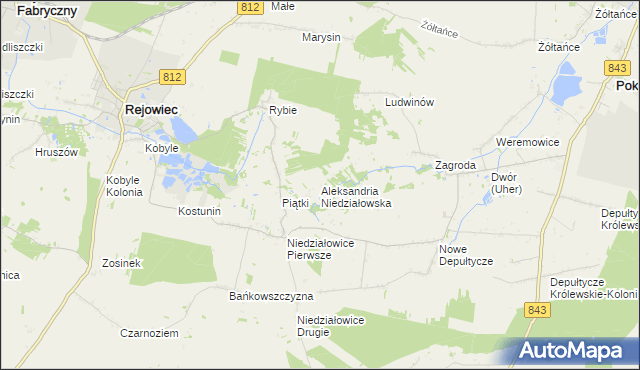 mapa Aleksandria Niedziałowska, Aleksandria Niedziałowska na mapie Targeo