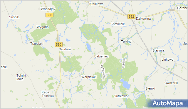 mapa Babieniec, Babieniec na mapie Targeo