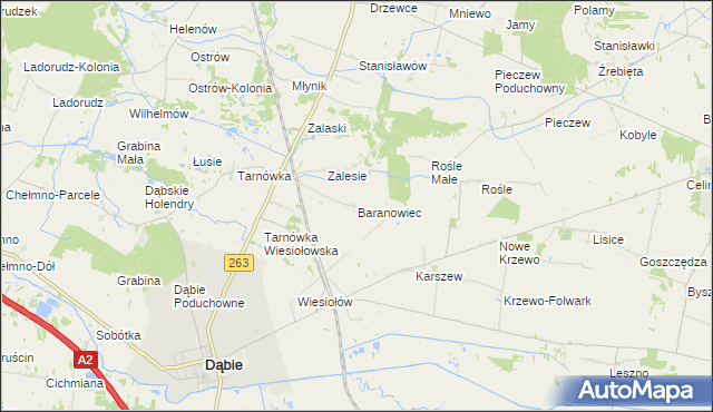 mapa Baranowiec, Baranowiec na mapie Targeo