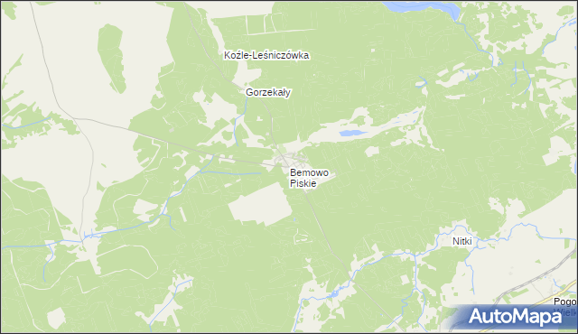 mapa Bemowo Piskie, Bemowo Piskie na mapie Targeo