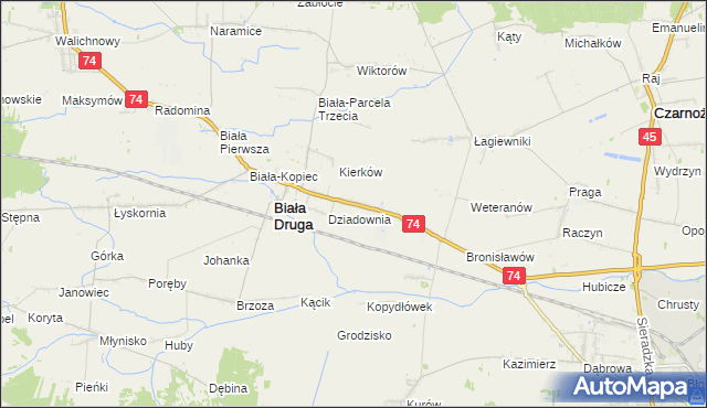 mapa Biała Rządowa, Biała Rządowa na mapie Targeo