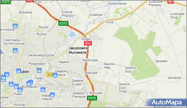 mapa Biskupie-Kolonia gmina Wólka, Biskupie-Kolonia gmina Wólka na mapie Targeo
