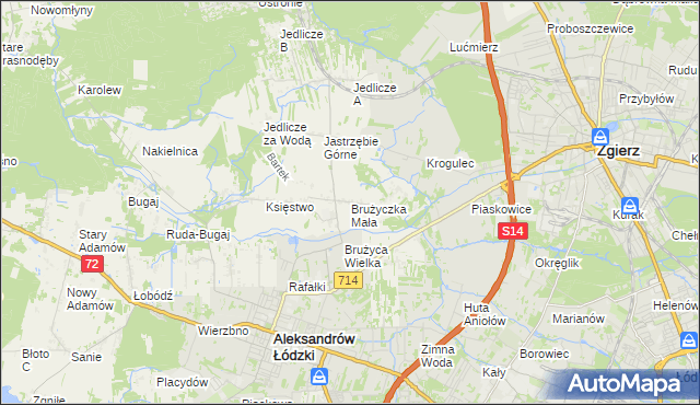 mapa Brużyczka Mała, Brużyczka Mała na mapie Targeo