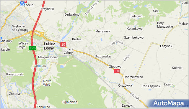 mapa Brzozówka gmina Obrowo, Brzozówka gmina Obrowo na mapie Targeo