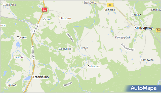 mapa Cetyń, Cetyń na mapie Targeo