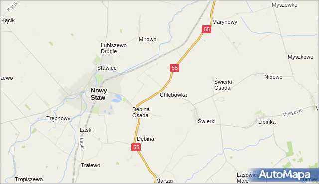 mapa Chlebówka, Chlebówka na mapie Targeo
