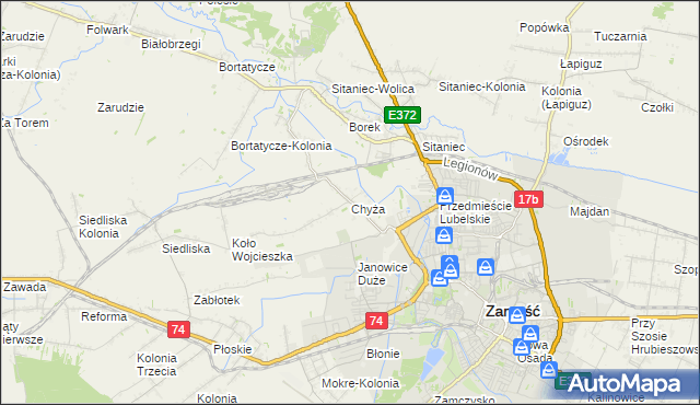 mapa Chyża, Chyża na mapie Targeo