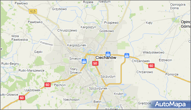 mapa Ciechanów, Ciechanów na mapie Targeo