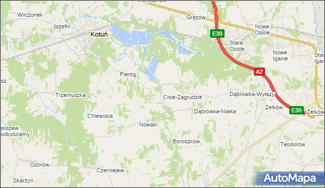 mapa Cisie-Zagrudzie, Cisie-Zagrudzie na mapie Targeo