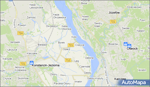 mapa Ciszyca gmina Konstancin-Jeziorna, Ciszyca gmina Konstancin-Jeziorna na mapie Targeo