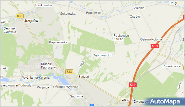 mapa Dąbrowa-Bór, Dąbrowa-Bór na mapie Targeo