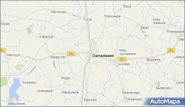 mapa Damasławek, Damasławek na mapie Targeo