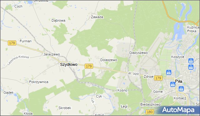 mapa Dolaszewo, Dolaszewo na mapie Targeo