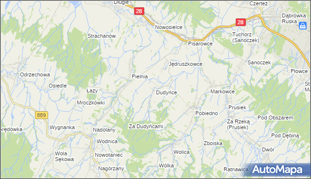 mapa Dudyńce, Dudyńce na mapie Targeo