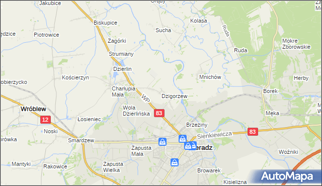 mapa Dzigorzew, Dzigorzew na mapie Targeo