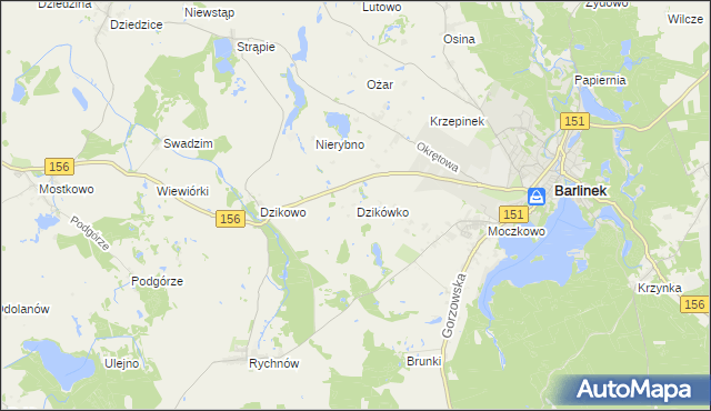 mapa Dzikówko, Dzikówko na mapie Targeo