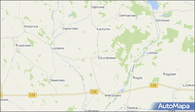 mapa Dziurdziewo, Dziurdziewo na mapie Targeo