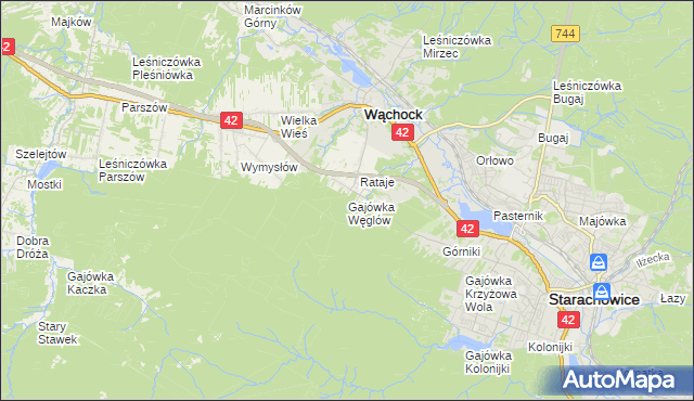 mapa Gajówka Węglów, Gajówka Węglów na mapie Targeo