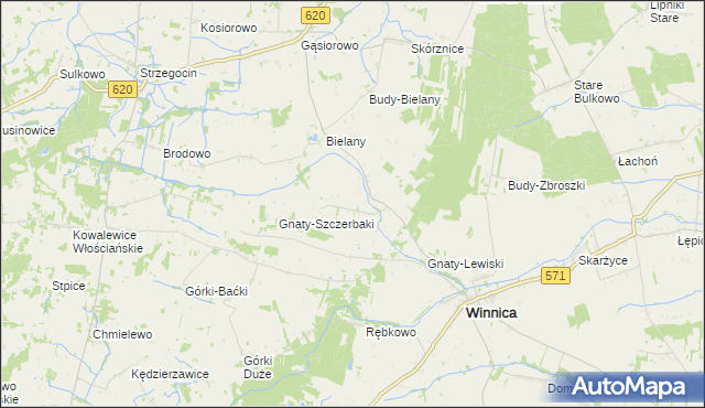 mapa Gnaty-Wieśniany, Gnaty-Wieśniany na mapie Targeo