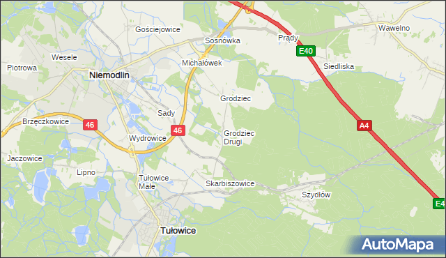 mapa Grodziec Drugi, Grodziec Drugi na mapie Targeo