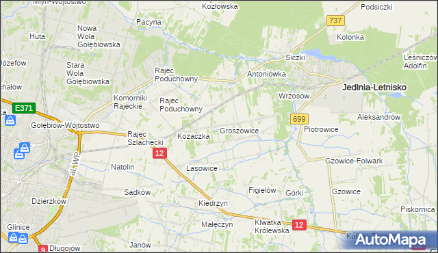 mapa Groszowice, Groszowice na mapie Targeo