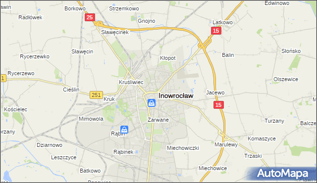 mapa Inowrocławia, Inowrocław na mapie Targeo