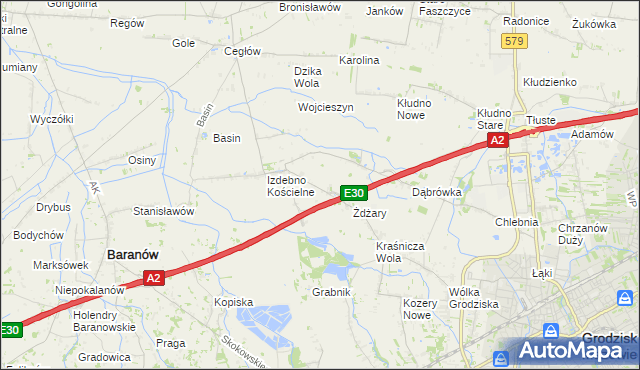 mapa Izdebno Nowe, Izdebno Nowe na mapie Targeo