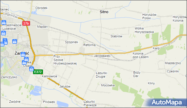 mapa Jarosławiec gmina Sitno, Jarosławiec gmina Sitno na mapie Targeo