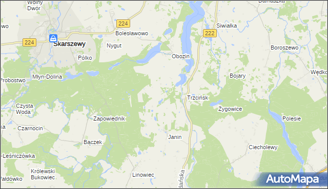 mapa Jastrzębie Skarszewskie, Jastrzębie Skarszewskie na mapie Targeo