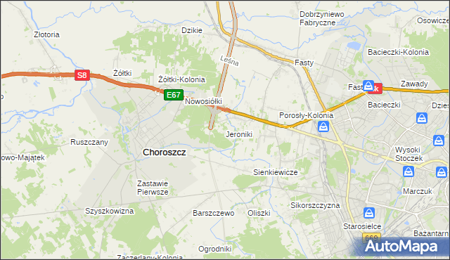 mapa Jeroniki, Jeroniki na mapie Targeo