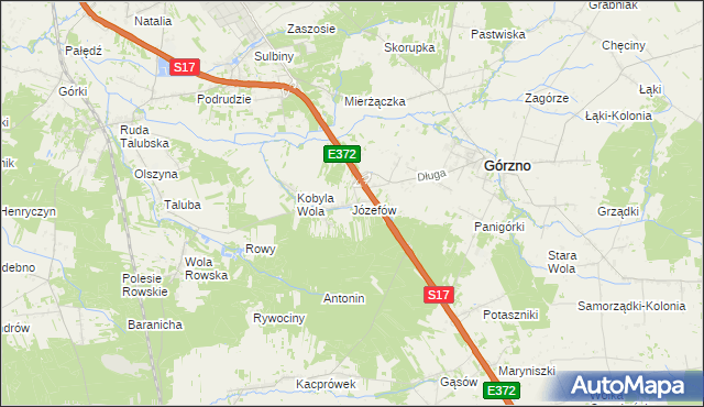 mapa Józefów gmina Górzno, Józefów gmina Górzno na mapie Targeo