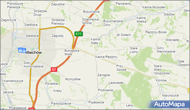 mapa Kalina-Rędziny, Kalina-Rędziny na mapie Targeo