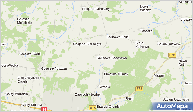 mapa Kalinowo-Czosnowo, Kalinowo-Czosnowo na mapie Targeo