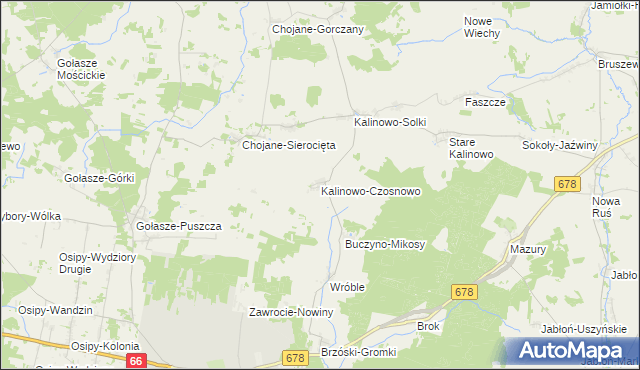 mapa Kalinowo-Czosnowo, Kalinowo-Czosnowo na mapie Targeo