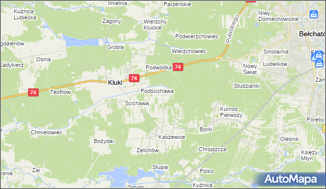 mapa Kaszewice-Kolonia, Kaszewice-Kolonia na mapie Targeo