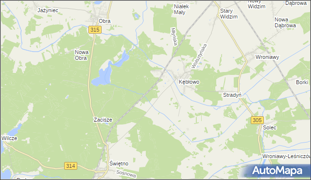 mapa Kębłowo Gajówka, Kębłowo Gajówka na mapie Targeo