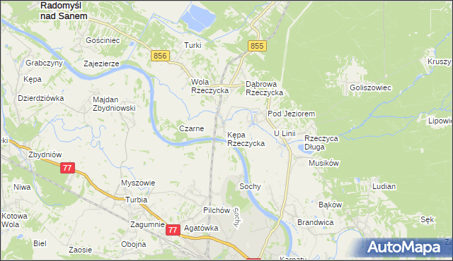 mapa Kępa Rzeczycka, Kępa Rzeczycka na mapie Targeo