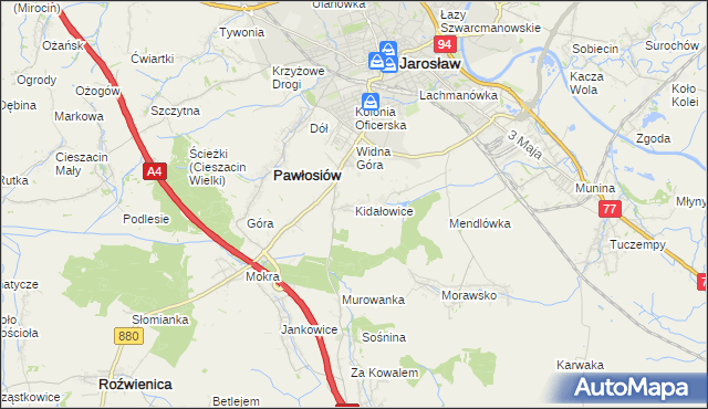 mapa Kidałowice, Kidałowice na mapie Targeo