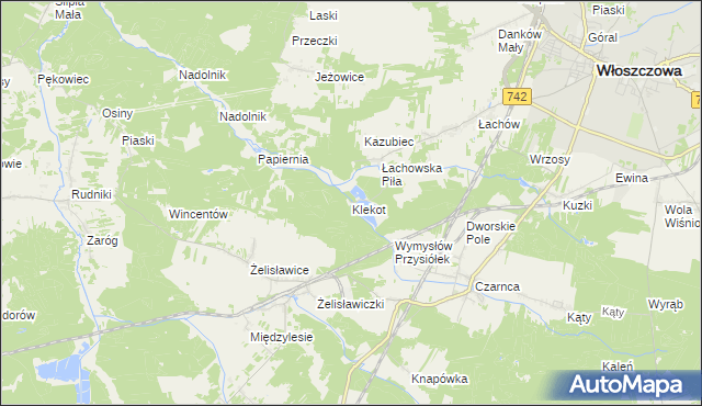 mapa Klekot, Klekot na mapie Targeo