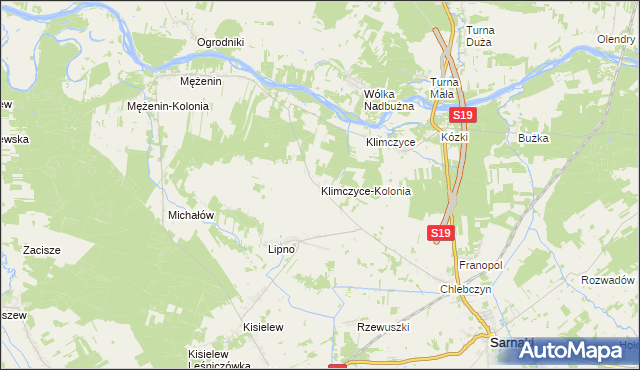 mapa Klimczyce-Kolonia, Klimczyce-Kolonia na mapie Targeo