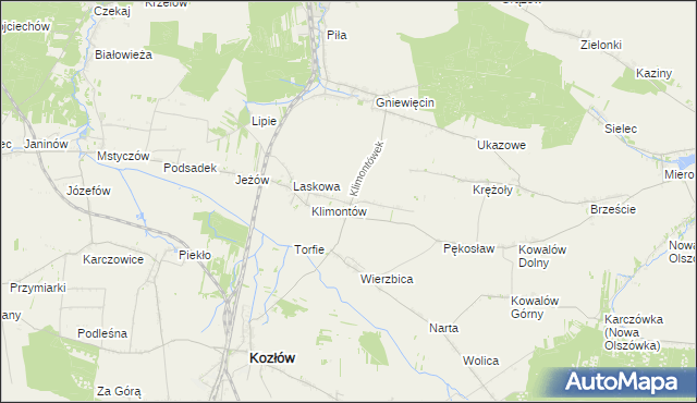 mapa Klimontówek, Klimontówek na mapie Targeo