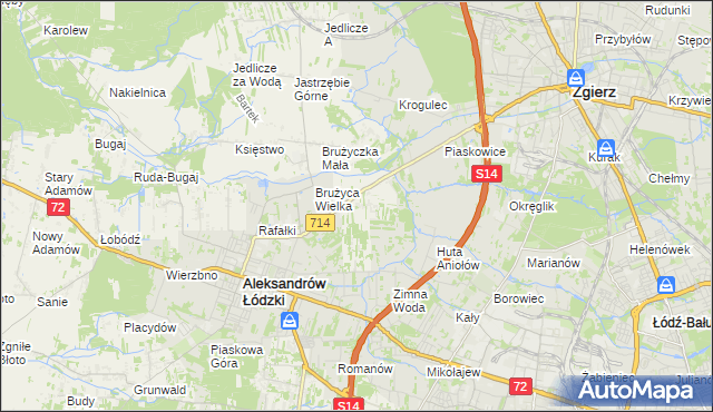 mapa Kolonia Brużyca, Kolonia Brużyca na mapie Targeo