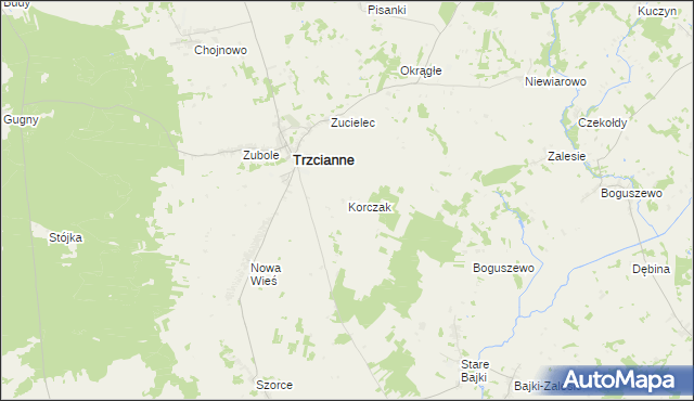 mapa Korczak, Korczak na mapie Targeo