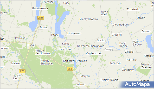 mapa Korzecznik-Szatanowo, Korzecznik-Szatanowo na mapie Targeo