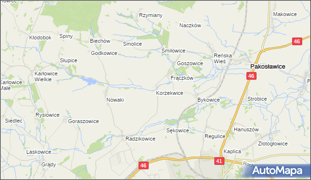 mapa Korzekwice, Korzekwice na mapie Targeo