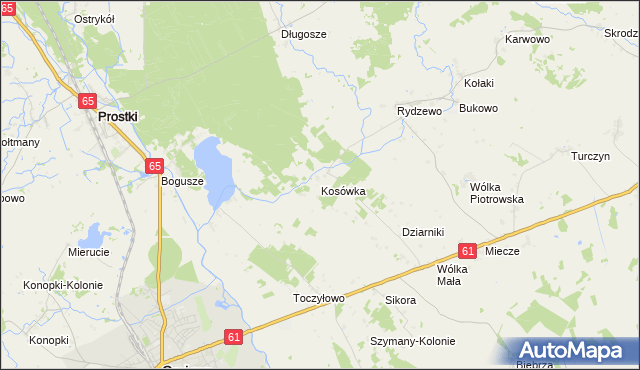 mapa Kosówka gmina Rajgród, Kosówka gmina Rajgród na mapie Targeo