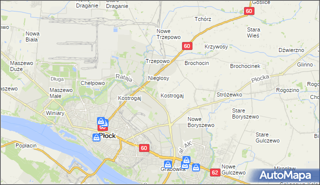 mapa Kostrogaj, Kostrogaj na mapie Targeo
