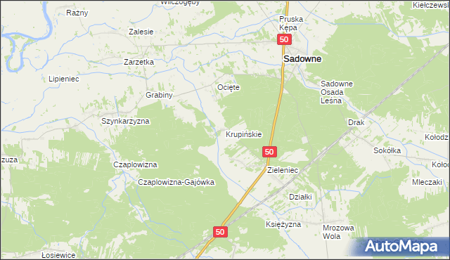 mapa Krupińskie, Krupińskie na mapie Targeo