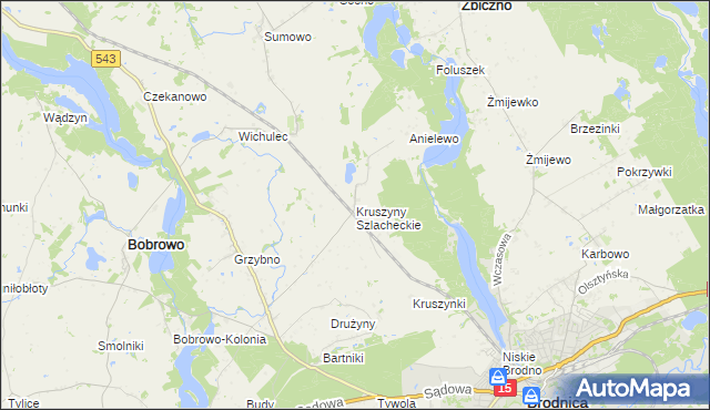mapa Kruszyny Szlacheckie, Kruszyny Szlacheckie na mapie Targeo