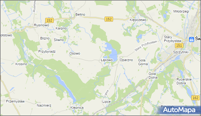 mapa Łąkowo, Łąkowo na mapie Targeo